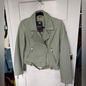 Barneys New York Sage Leather Jacket
